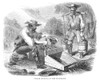 California Gold Rush, 1860. /Na Gold Miner Using A Cradle Rocker On The Stanislaus River In California. Wood Engraving, 1860. Poster Print by Granger Collection - Item # VARGRC0013856