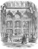 Boston City Library. /Nbates Hall At Boston City Library. Wood Engraving, American, 19Th Century. Poster Print by Granger Collection - Item # VARGRC0041270