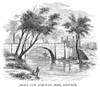 Louisville: Bridge, C1850. /Nbridge Over Bluegrass Creek, Louisville, Kentucky. Wood Engraving, C1850. Poster Print by Granger Collection - Item # VARGRC0037832