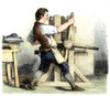 Benjamin Franklin (1706-1790). /Namerican Printer, Publisher, Scientist, Inventor, Statesman And Diplomat. Franklin At Work In His Print Shop: Wood Engraving, 1852. Poster Print by Granger Collection - Item # VARGRC0076305