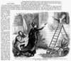 Love'S Ladder, 1879. /Nthe Wife Of A Physician In Vanceburg, Kentucky, Fires At Her Husband'S Mistress As He Is About To Climb A Ladder To Her Window. Wood Engraving, American, 1879. Poster Print by Granger Collection - Item # VARGRC0028641