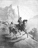 Cervantes: Don Quixote And Sancho, 1863. Don Quixote And Sancho Panza Setting Out At Dawn In Search Of Adventure. Engraving After Gustave Dor_, 1863. Poster Print by Granger Collection - Item # VARGRC0012350