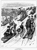 England: Sledding, 1879. /N'A Coasting Party - Winter In England.' Wood Engraving, American, 1879. Poster Print by Granger Collection - Item # VARGRC0099921