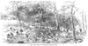 Australian Gold Rush, 1851. /N'Fitzroy Bar, Ophir, At The Junction Of The Two Creeks.' Wood Engraving From An English Newspaper Of 1851. Poster Print by Granger Collection - Item # VARGRC0004575