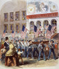 Atlantic Cable Parade 1858. /Nsailors From The Niagara Parading On Broadway Past Mathew Brady'S Studio, After The Laying Of The First Cable To Europe In 1858: Colored Wood Engraving, 1858. Poster Print by Granger Collection - Item # VARGRC0010949