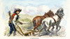 Minuteman: Farmer, 1776. /Na Minuteman, In The Midst Of Plowing, Called To Battle At The Outbreak Of The American Revolutionary War. Color Engraving, 18Th Century. Poster Print by Granger Collection - Item # VARGRC0010919