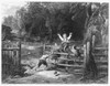 Children: Games & Pastimes. /N'The Old Farm Gate.' Steel Engraving After The Painting By William Collins (1788-1847). Poster Print by Granger Collection - Item # VARGRC0000533
