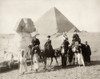 Egypt: Tourists. /Nfour Tourists With Local Guides In Front Of The Great Sphinx At Giza, Egypt, With The Pyramids In The Background. Photograph, Late 19Th Century. Poster Print by Granger Collection - Item # VARGRC0113312