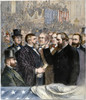 Hayes Inauguration /Nthe Inauguration Of Rutherford B. Hayes As The 19Th President Of The United States On 4 March 1877: Contemporary Colored Engraving. Poster Print by Granger Collection - Item # VARGRC0030329