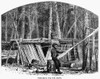 Lumbering: Log Drive, 1868. /Na Lumberjack Preparing Poles For The Drive Down A River In The Minnesota Pine Forests. Wood Engraving, American, 1868. Poster Print by Granger Collection - Item # VARGRC0096812