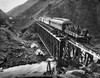 California: Railroad, 1869. /Nexcursion Party At Devil'S Gate Bridge, California, C1869. Photograph By Andrew Joseph Russell, C1869. Poster Print by Granger Collection - Item # VARGRC0130957