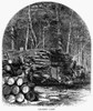 Loggers' Camp, 1868. /Na Loggers' Camp In The Minnesota Pine Forests. Wood Engraving, American, 1868. Poster Print by Granger Collection - Item # VARGRC0096805