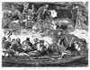 Royal Henley Regatta, 1872. /Nriverside Picnic During The Royal Henley Regatta At Henley-On-Thames, England, 1872. Contemporary English Wood Engraving. Poster Print by Granger Collection - Item # VARGRC0354506