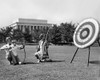 Washington, D.C.: Archery. /Nan American Family Practicing Archery. Photograph, 1929. Poster Print by Granger Collection - Item # VARGRC0122333