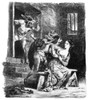 Goethe: Doctor Faust. /Nillustration To The Dungeon Scene In Johann Wolfgang Von Goethe'S 'Faust,' With Mephistopheles, Faust And Margaret. Lithograph, 1828, By Eugene Delacroix. Poster Print by Granger Collection - Item # VARGRC0012590