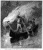 Salmon Poaching, 1888. /Nsalmon Poachers On The Tobique River, New Brunswick, Canada. Wood Engraving, 1888. Poster Print by Granger Collection - Item # VARGRC0045765