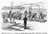 Great Railroad Strike, 1877. /Nthe Arrival Of A Battery Of Gatling Guns At The Camden Street Station, Baltimore, Maryland, July 1877. Wood Engraving From A Contemporary American Newspaper. Poster Print by Granger Collection - Item # VARGRC0096180
