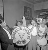 New York: Band, 1942. /Nitalian-American Men With Instruments And A Brooklyn Dodgers Drum Inside A Mott Street Bar In New York City. Photograph By Marjory Collins, 1942. Poster Print by Granger Collection - Item # VARGRC0527463