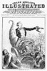 Thanksgiving Parade, 1887./Nuncle Sam, Shoving Aside Anarchy, Rides Triumphantly In A Cornucopia Wheeled By Commerce. Cartoon, American, 1887. Poster Print by Granger Collection - Item # VARGRC0090180