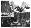 Maine: Moose Hunters, 1882. /Nmoose Hunters In Maine During The Hunt And In Their Cabin. Wood Engraving, American, 1882. Poster Print by Granger Collection - Item # VARGRC0264535