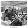 Minnesota: Logging, 1870. /Nlumberjacks Unloading Logs From A Sled, In Minnesota. Wood Engraving, American, 1870. Poster Print by Granger Collection - Item # VARGRC0267297