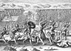 Native Americans: Florida Battle. /Nflorida Native Americans Fighting Each Other And European Soldiers Involved. Copper Engraving, 1591, By Theodor De Bry After Jacques Le Moyne De Morgues. Poster Print by Granger Collection - Item # VARGRC0014157