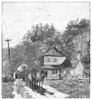 Road Travel. /Nan Old Government Tollgate, With Westward Bound Express, On The Old National Pike. Wood Engraving, American, 1879, After Howard Pyle. Poster Print by Granger Collection - Item # VARGRC0015797