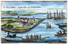 New Amsterdam. /Nthe Hartgers View, The Earliest Known View Of New Amsterdam As It Appeared C. 1626-1628. Line Engraving, Dutch, 1651. Poster Print by Granger Collection - Item # VARGRC0008080