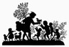 Children Playing. /N19Th Century Silhouette. Poster Print by Granger Collection - Item # VARGRC0099825
