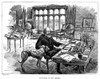 Alfred Tennyson (1809-1892). /N1St Baron Tennyson. English Poet. Tennyson In His Library With His Dog. Wood Engraving, 19Th Century. Poster Print by Granger Collection - Item # VARGRC0004541