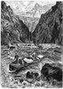 John Wesley Powell /N(1834-1902). American Geologist. Powell'S Expedition Running The Rapids Of The Colorado River In The Grand Canyon In August 1869. Wood Engraving, Late 19Th Century. Poster Print by Granger Collection - Item # VARGRC0006668