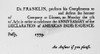 Franklin: Invitation, 1779. /Ninvitation From Benjamin Franklin To A Party In Passy, France On 5 July 1779, Celebrating The Declaration Of Independence. Poster Print by Granger Collection - Item # VARGRC0109846