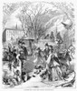 April Fool'S Day, 1861. /Na Scene In New York Opposite The Astor House On Broadway. Wood Engraving, American, 1861. Poster Print by Granger Collection - Item # VARGRC0087071