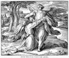 Jacob Wrestling Angel. /Nwood Engraving, 19Th Century. Poster Print by Granger Collection - Item # VARGRC0033803