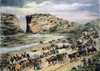 Oregon Trail Emigrants. /Na Wagon Train On The Oregon Trail Following The Sweetwater River At Devil'S Gate In Wyoming. Drawing By William Henry Jackson. Poster Print by Granger Collection - Item # VARGRC0030799