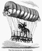 Horseback Balloon Ride. /Npierre Testu-Brissy Ascending On Horseback, 1798. Wood Engraving, 19Th Century. Poster Print by Granger Collection - Item # VARGRC0017590