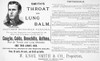 Patent Medicine Ad, 1887. /Namerican Advertisement, 1887, For 'Nature'S Invincible Panacea,' Smith'S 'Throat And Lung Balm.' Poster Print by Granger Collection - Item # VARGRC0028999