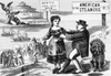 Cartoon: Immigration, C1855. 'The Lure Of American Wages.' Cartoon Suggesting The Comparatively High Wage Rates Paid In The United States Stimulated Immigration From Europe. Cartoon, C1855. Poster Print by Granger Collection - Item # VARGRC0076077