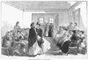 Employment Bureau, 1867. /Nwomen, Many Of Them Irish, Waiting At A New York 'Intelligence Office' To Be Interviewed For Housekeeping Jobs. Wood Engraving, American, 1867. Poster Print by Granger Collection - Item # VARGRC0096209