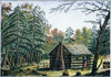 West: Log Cabin, 1826. /Na Log Cabin In A Clearing On The American Frontier. Line Engraving, French, 1826. Poster Print by Granger Collection - Item # VARGRC0010683