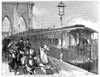 Brooklyn Bridge, 1882. /N'The Cars As They Will Be On The Brooklyn Bridge.' Projected Traffic On The Soon-To-Be Completed Brooklyn Bridge. Wood Engraving, American, 1882. Poster Print by Granger Collection - Item # VARGRC0052586