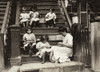 Hine: Home Industry, 1912. /Na Woman With A Group Of Young Girls Working On Garment Tags On A Tenement Stoop In Roxbury, Massachusetts. Photograph By Lewis Hine, August 1912. Poster Print by Granger Collection - Item # VARGRC0166759