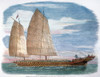 A Chinese Junk. /Nwood Engraving, English, 1857. Poster Print by Granger Collection - Item # VARGRC0052094