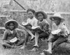 South: Eating Watermelon. /Nboys Eating Watermelon While Sitting On A Fence. Photograph, Late 19Th Century. Poster Print by Granger Collection - Item # VARGRC0260048