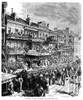 New Orleans Streetscene. /Na Street In New Orleans On An Election Day, 1862. Wood Engraving, American. Poster Print by Granger Collection - Item # VARGRC0067379
