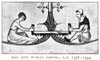 Sawing, C1340. /Na Man And Woman Sawing. Engraving After An English Manuscript Illumination, 1338-1344. Poster Print by Granger Collection - Item # VARGRC0322340