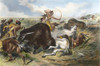 Indians Hunting Buffalo. /Nsteel Engraving, 1873, After Felix O.C. Darley. Poster Print by Granger Collection - Item # VARGRC0008540