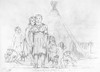 Catlin: Comanche Family. /Na Comanche Chief'S Family. Line Engraving, 1844, After George Catlin. Poster Print by Granger Collection - Item # VARGRC0015803