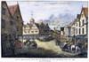 England: Tetbury Market. /Nview Of The Marketplace At Tetbury, England, Early 18Th Century. Wood Engraving, 19Th Century, After A Drawing Of The Period. Poster Print by Granger Collection - Item # VARGRC0103766