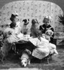 Tea Party, C1906. /Na Posed Studio Portrait Of Three Girls Having A Tea Party With Six Dogs. Stereograph, C1906. Poster Print by Granger Collection - Item # VARGRC0130693